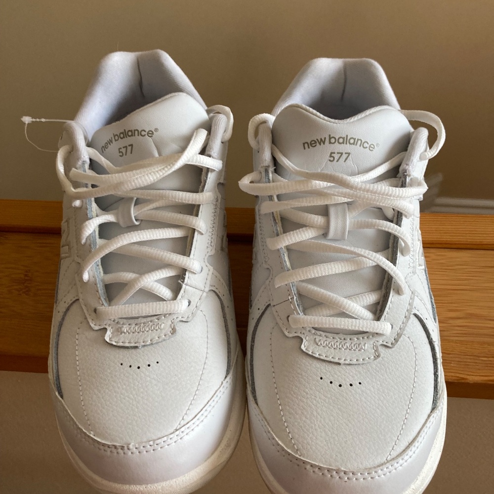 New Balance 577 White Sneaker 885166891538 WW577WT Woman’s 8W